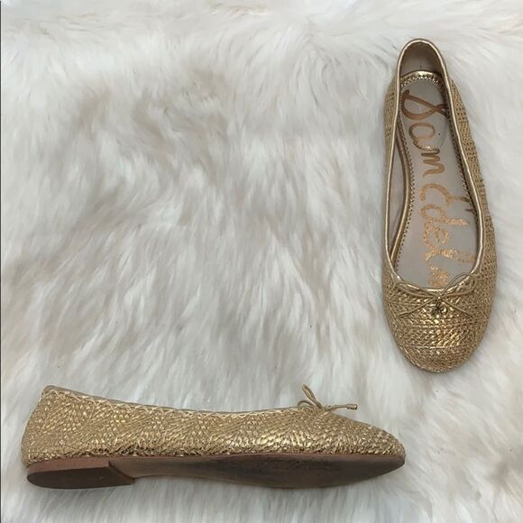 Sam Edelman Falcon 2 Gold Ballet Flats Sz 8 - Picture 1 of 8